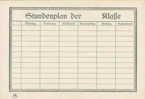 Stundenplan der ... Klasse