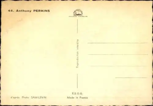 Ak Schauspieler Anthony Perkins, Portrait