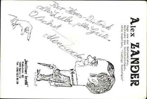 Ak Schauspieler Alex Zander, Portrait, Berliner Brettl, Autogramm