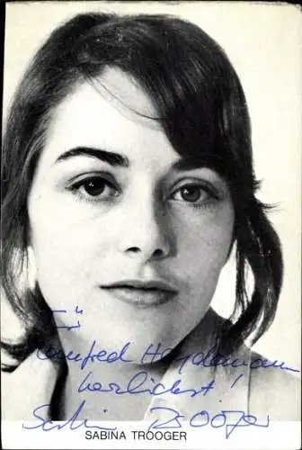 Ak Schauspielerin Sabina Trooger, Portrait, Autogramm