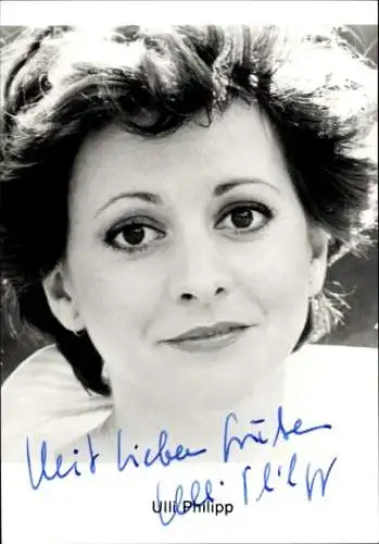 Ak Schauspielerin Ulli Philipp, Portrait, Autogramm