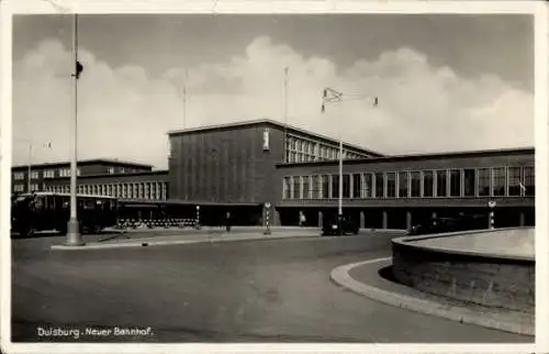 Ak Duisburg im Ruhrgebiet, Neuer Bahnhof