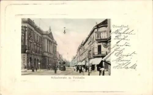 Passepartout Ak Düsseldorf am Rhein, Schadowstraße mit Tonhalle