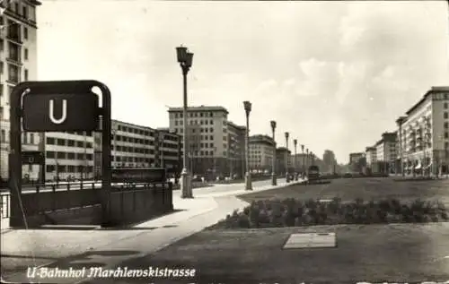 Ak Berlin Friedrichshain, Partie am U Bahnhof Marchlewskistraße