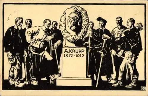 Künstler Ak Essen im Ruhrgebiet, A. Krupp, Hundertjahrfeier 1912