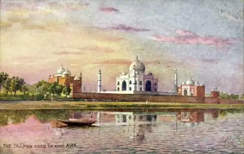 Künstler Ak Agra Indien, Taj Mahal, View from across the river, Tuck Series II No 8945