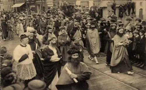 Ak Bruges Brügge Flandern Westflandern, Procession du St. Sang, Jésus parmi les Docteurs