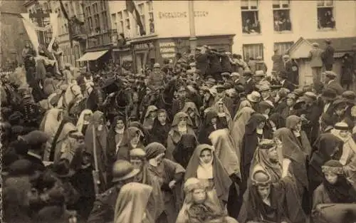 Ak Bruges Brügge Flandern Westflandern, Procession du St. Sang, Char du Calvaire