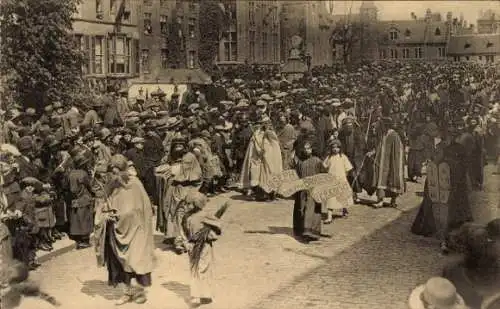 Ak Bruges Brügge Flandern Westflandern, Procession du St. Sang, Abraham et Issac