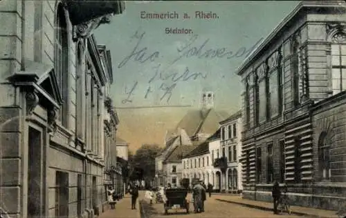 Ak Emmerich am Niederrhein, Steintor, Straßenpartie