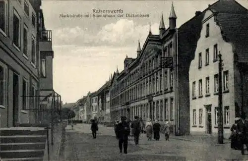 Ak Kaiserswerth Düsseldorf am Rhein, Marktstraße, Stammhaus der Diakonissen