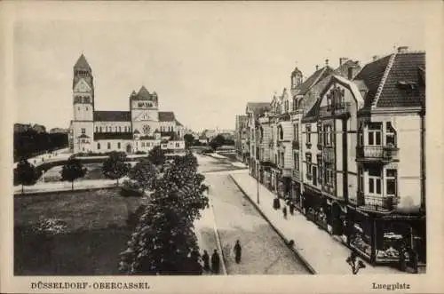 Ak Düsseldorf Obercassel, Blick auf dem Luegplatz