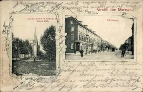 Ak Barmen Wuppertal, Denkmal Friedrich Wilhelm, Alleestraße