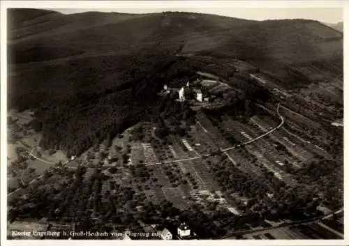 Ak Großheubach am Main Unterfranken, Das Bild zeigt eine Luftaufnahme des Klosters Engelberg b...