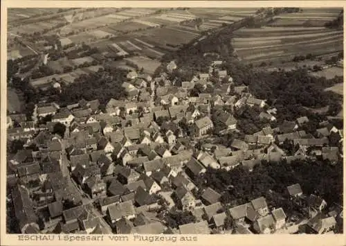 Ak Eschau im Spessart, Eschau im Spessart vom Flugzeug aus