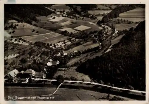 Ak Suggental Waldkirch im Breisgau Schwarzwald, Bad Suggental vom Flugzeug aus, Häuser, Felder...