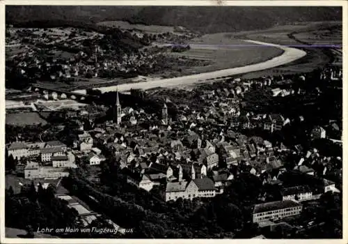 Ak Lohr am Main Unterfranken, Fliegeraufnahme