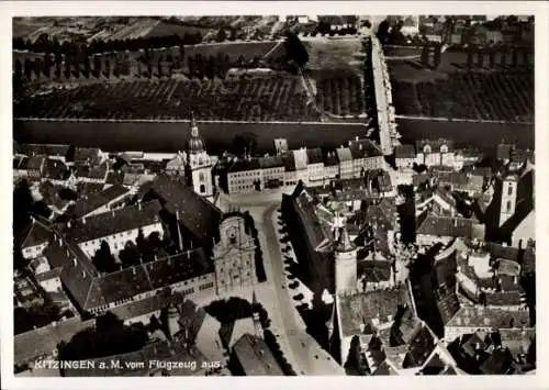 Ak Kitzingen in Mainfranken Bayern, Fliegeraufnahme