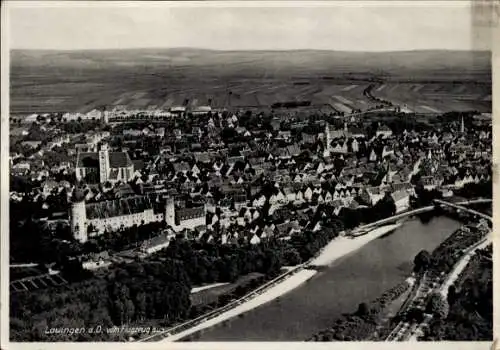 Ak Lauingen an der Donau Schwäbische Alb, Fliegeraufnahme