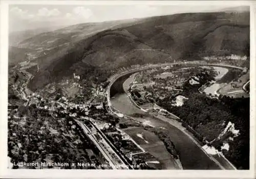 Ak Ersheim Hirschhorn am Neckar Hessen,  Neckar, bewaldete Berge