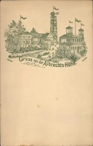 Litho Dresden Cossebaude,  Restaurant Albrechts-Höhe, 1491 - 1891