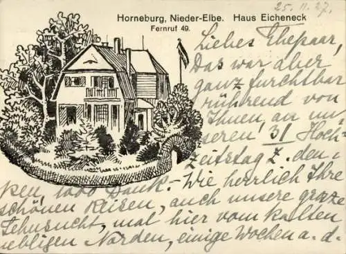 Ak Horneburg im Alten Land, Haus Eicheneck, von Zglinitzki