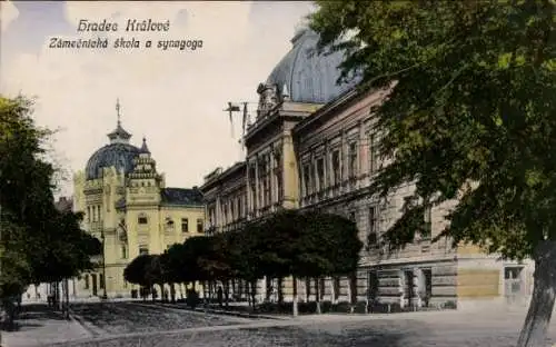 Judaika Ak Hradec Králové Königgrätz Stadt, Synagoge