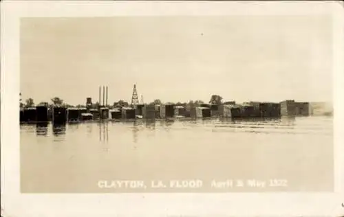 Foto Ak Clayton Louisiana USA, Überschwemmung April u. Mai 1922