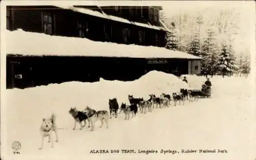 Foto Ak Longmire Springs Washington USA, Alaska Dog Team, Rainier National Park, Winter