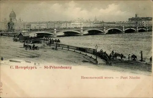 Ak Sankt Petersburg Russland, Nikolajewski-Brücke