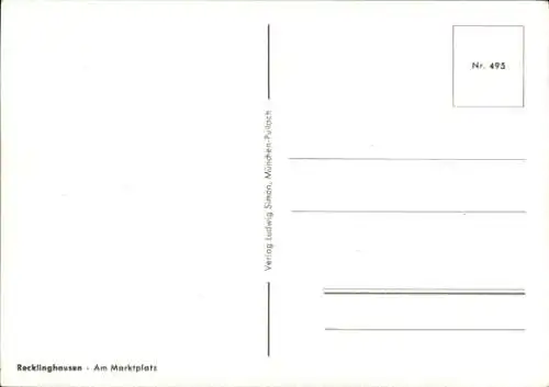 Ak Recklinghausen im Ruhrgebiet, Am Marktplatz
