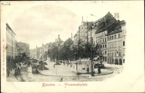 Ak München, Promenadeplatz, Straßenbahn