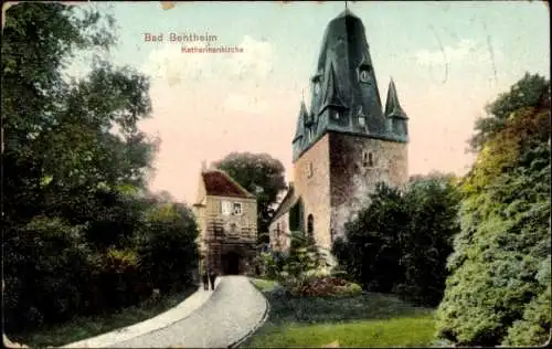 Ak Bad Bentheim Grafschaft Bentheim, Teilansicht der Katharinenkirche