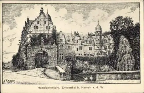 Künstler Ak Knorr, E., Emmerthal an der Weser, Die Hämelschenburg