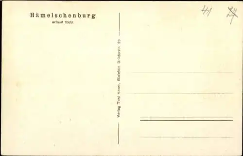 Künstler Ak Knorr, E., Emmerthal an der Weser, Die Hämelschenburg
