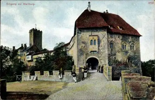 Ak Lutherstadt Eisenach in Thüringen, Wartburg, Eingang