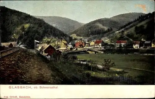 Ak Mellenbach Glasbach Schwarzwald, Bahngleise, Weise, Ortschaft