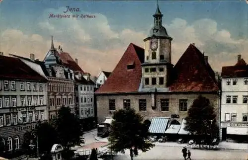 Ak Jena in Thüringen, Marktplatz mit Rathaus