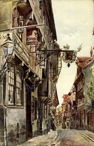 Künstler Ak Heyer, Hildesheim in Niedersachsen, Blick in die Schuhstraße