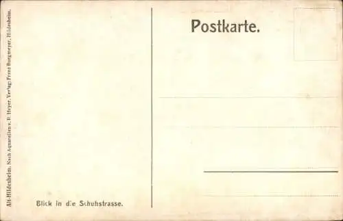 Künstler Ak Heyer, Hildesheim in Niedersachsen, Blick in die Schuhstraße