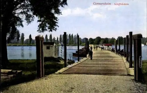 Ak Germersheim am Rhein, Schiffsbrücke