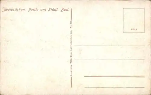 Ak Zweibrücken in Rheinland Pfalz, Partie am Städtischen Bad 