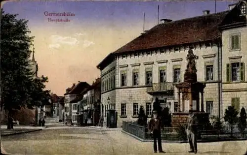 Ak Germersheim am Rhein, Hauptstraße, Denkmal