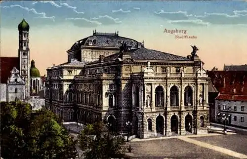 Ak Augsburg in Schwaben, Stadttheater