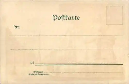 Litho Dresden Neustadt, Denkmal August d. Starke, Hauptstraße