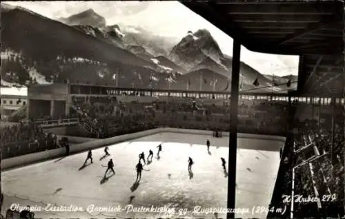 Ak Garmisch Partenkirchen, Olympia Eisstadion,Zugspitze