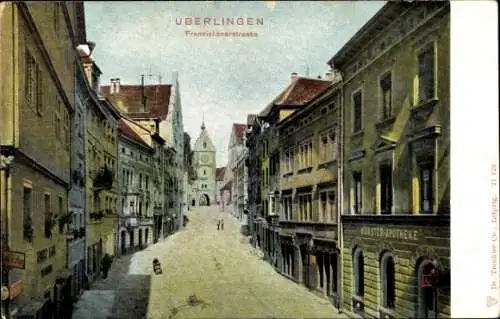 Ak Überlingen am Bodensee, Franziskanerstraße, Münster Apotheke