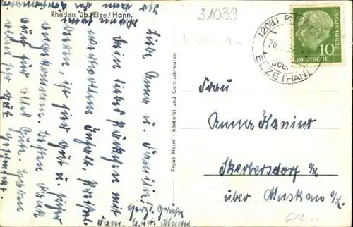 Ak Rheden Gronau an der Leine, Schule, Schloss, Parkpartie, Kirche,