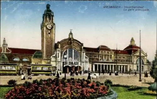 Ak Wiesbaden in Hessen, Hauptbahnhof