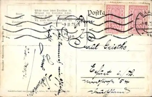 Künstler Ak Ebern Unterfranken, Burg Rauheneck, Deutscher Schulverein